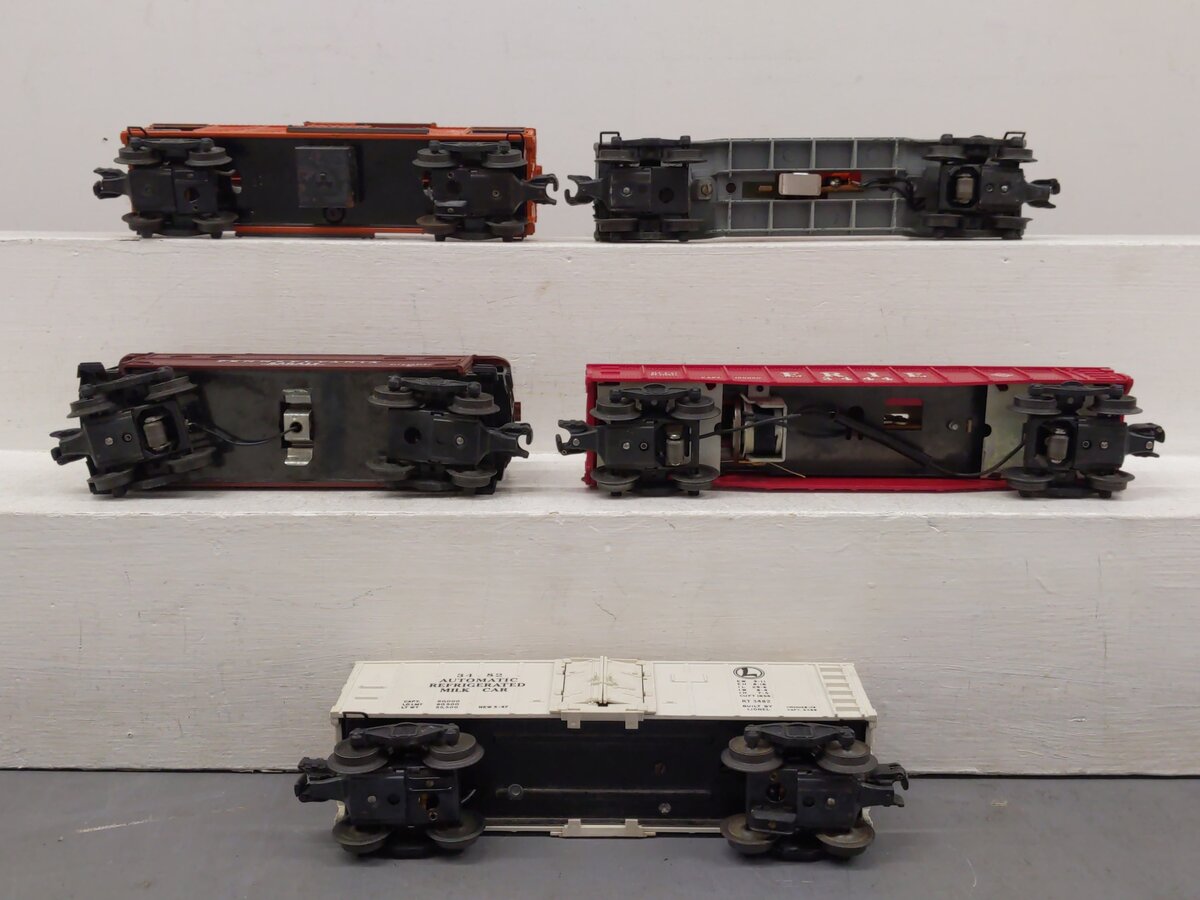 Lionel Vintage O Gauge Operating Freight Cars: 3444,3482,3620,3656,& 6417 [5] VG