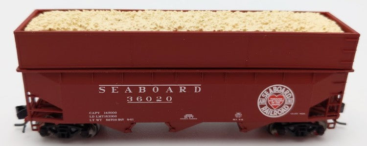 Bluford Shops 16063 N Scale Seaboard Offset-Side 3-Bay Wood Chip Hopper #36020 EX/Box