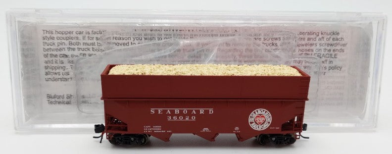 Bluford Shops 16063 N Scale Seaboard Offset-Side 3-Bay Wood Chip Hopper #36020 EX/Box