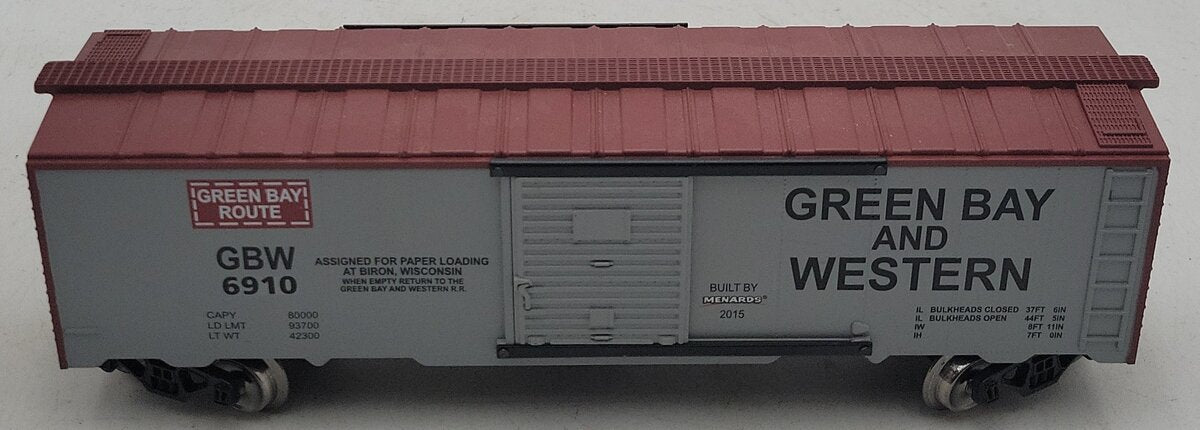 Menards 279-2635 O Green Bay & Western Boxcar #6910 LN