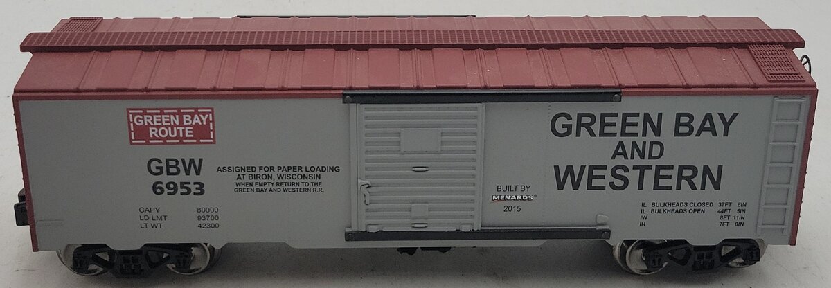 Menards 279-2635 O Green Bay & Western Boxcar #6953 LN