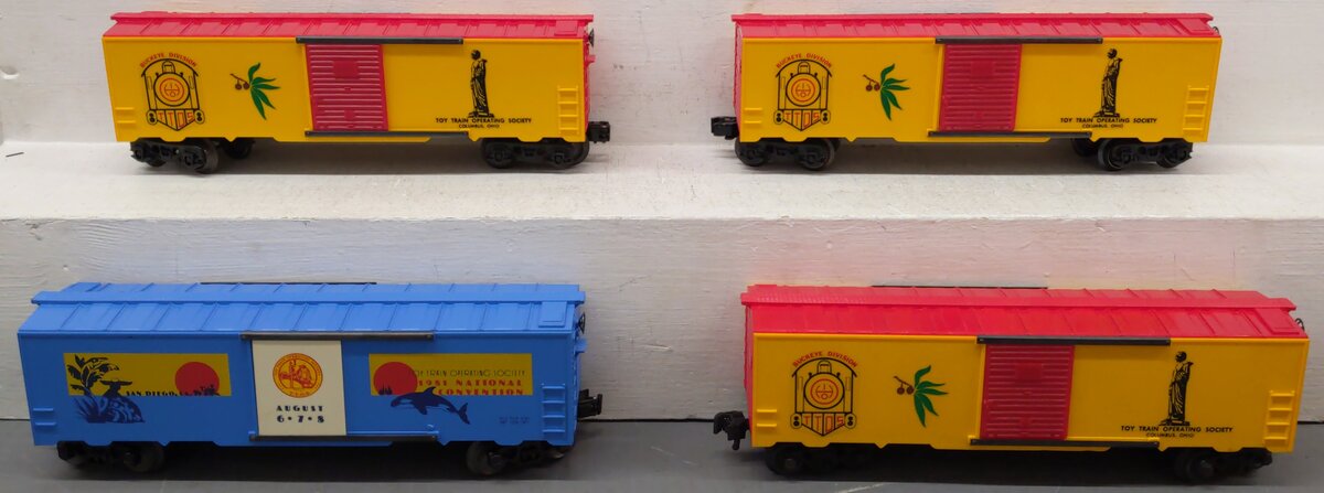 KMT O Gauge Toy Train Operating Society Box Cars [4] VG/Box