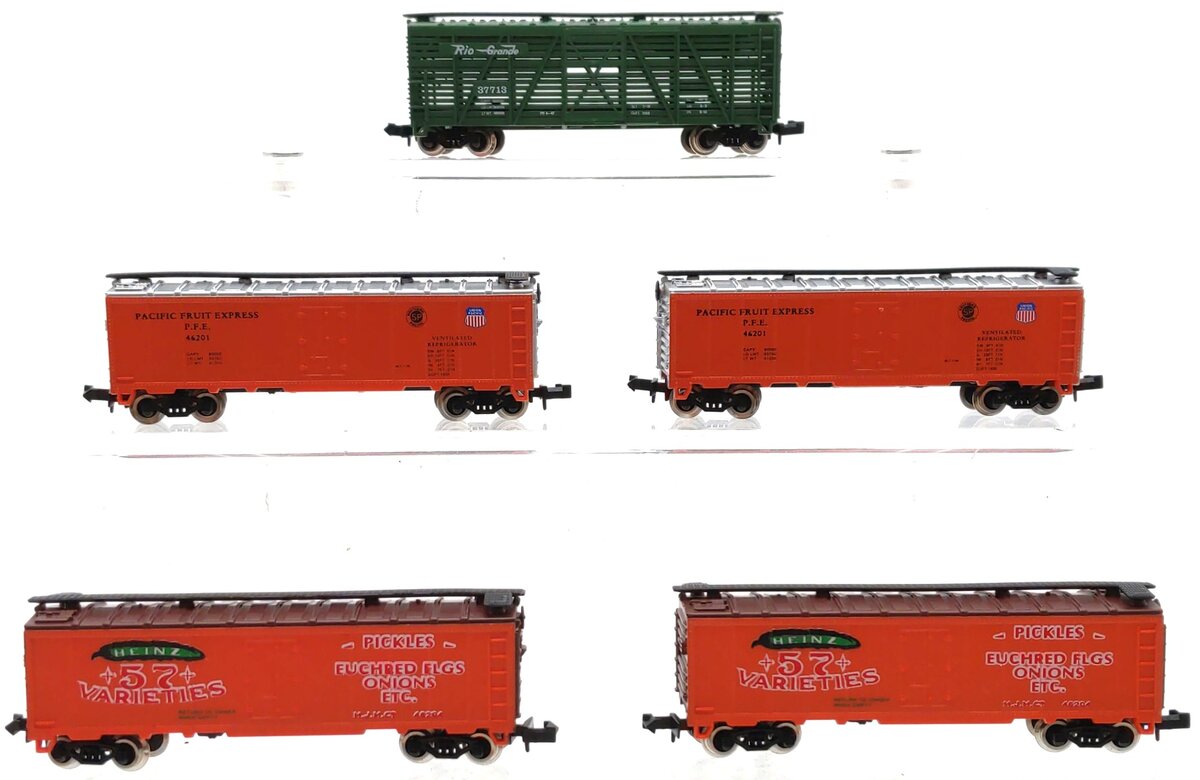 Model Power Assorted N Scale Freight Cars: 3552, 3721, 3723 [5] LN/Box