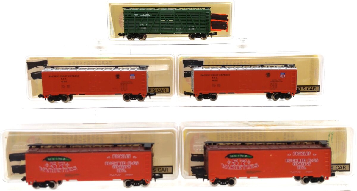 Model Power Assorted N Scale Freight Cars: 3552, 3721, 3723 [5] LN/Box
