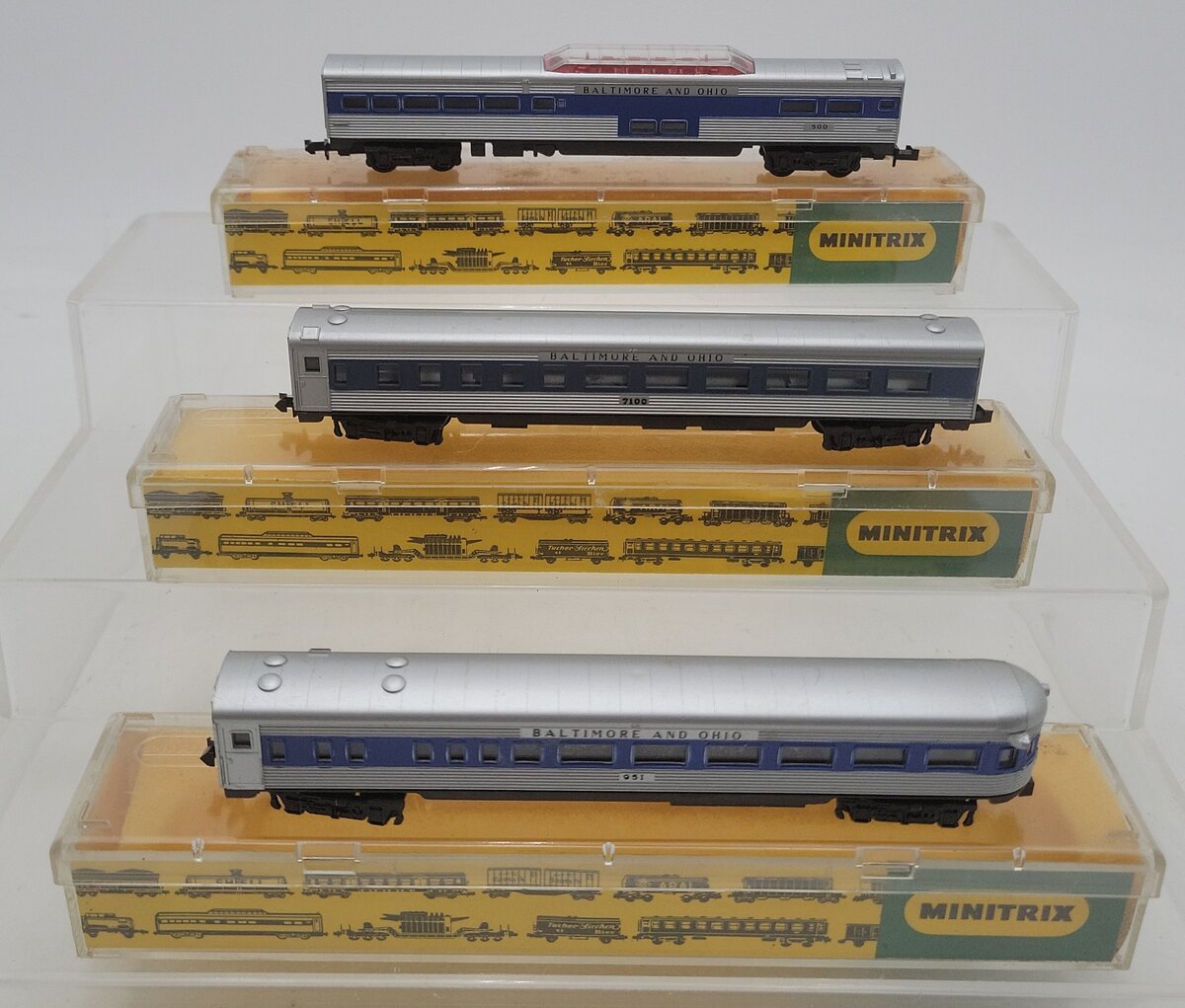 MiniTrix N Scale Assorted Passenger Cars: 500, 951, 7100 [3] EX/Box