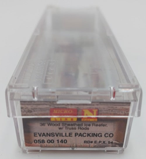 Micro-Trains 05800140 N Evansville Packing Co. 36' Wood Sheathed Reefer #54 EX/Box