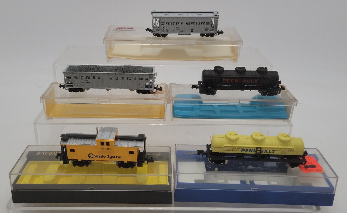 Atlas & Bachmann N Scale Assorted Freight Cars [5] VG/Box