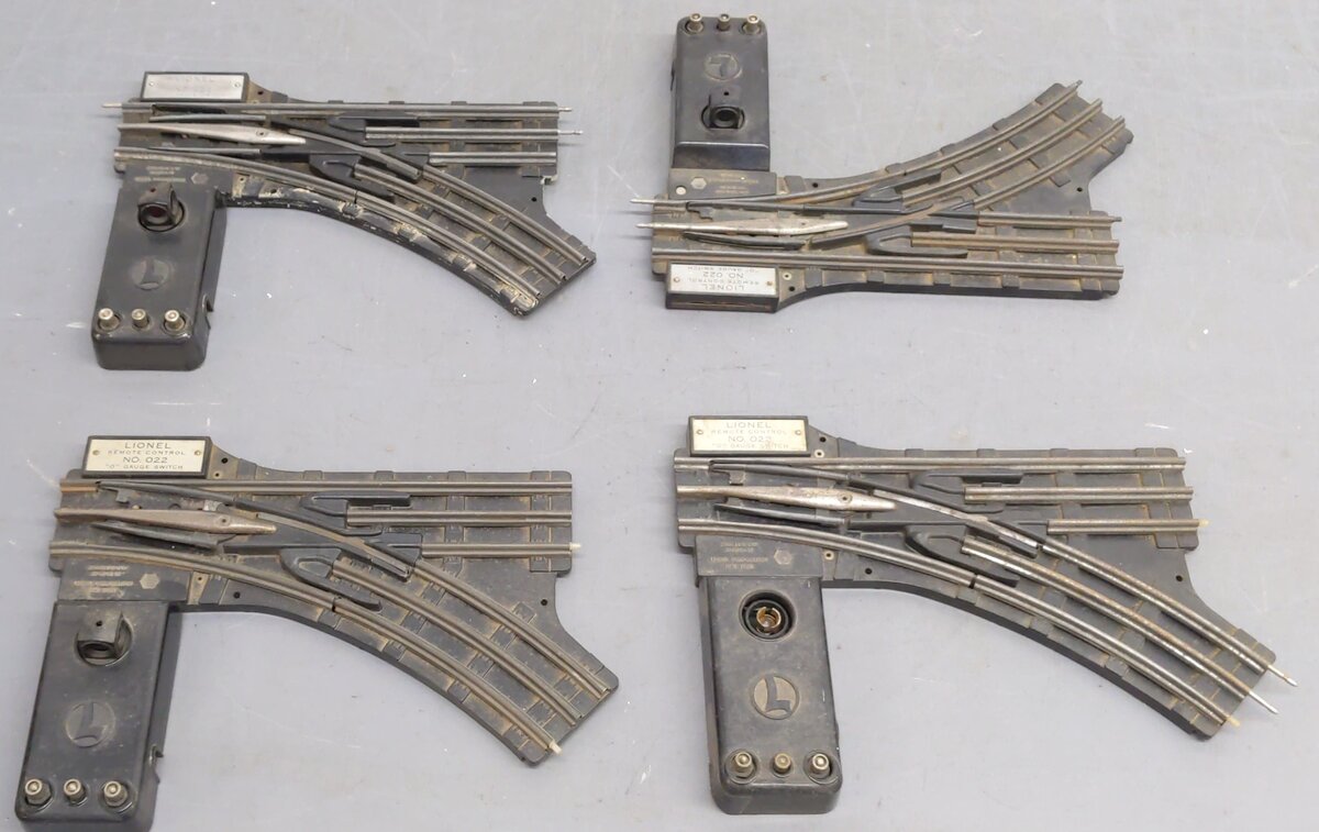 Lionel 022 Vintage O Gauge Left-Hand & Right-Hand Electric Remote Switches [4] VG