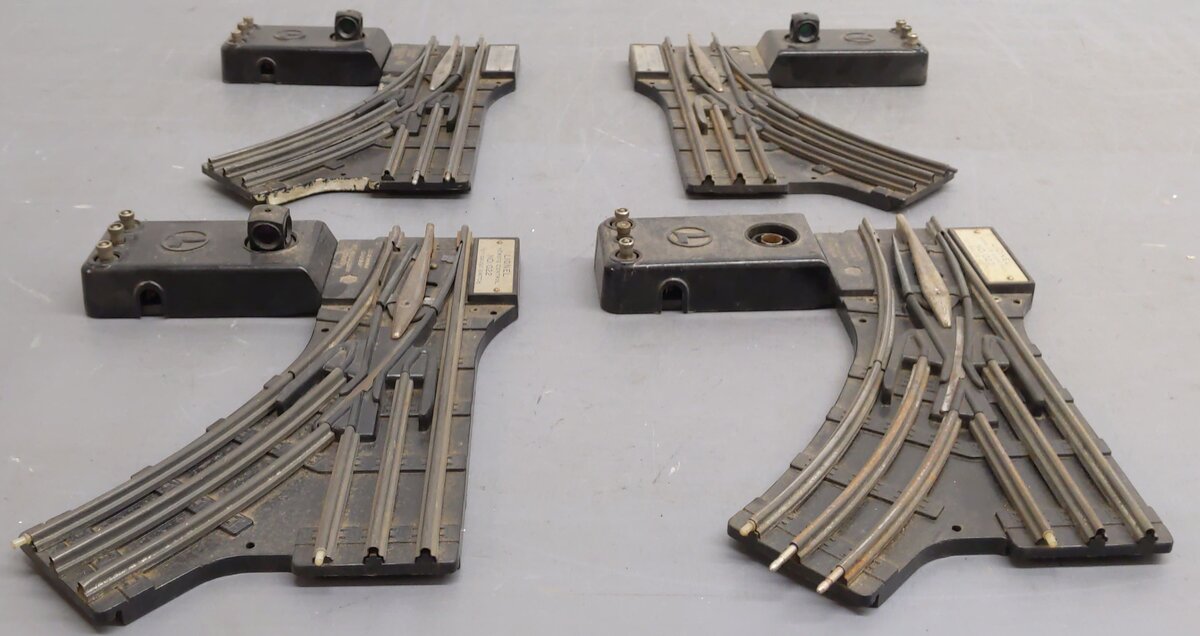Lionel 022 Vintage O Gauge Left-Hand & Right-Hand Electric Remote Switches [4] VG