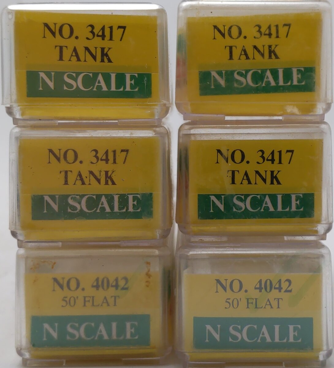 Model Power Assorted N Scale Freight Cars: 3417, 4042 [6] EX/Box