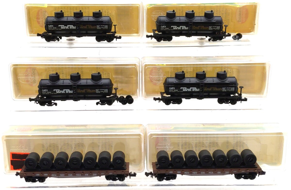 Model Power Assorted N Scale Freight Cars: 3417, 4042 [6] EX/Box