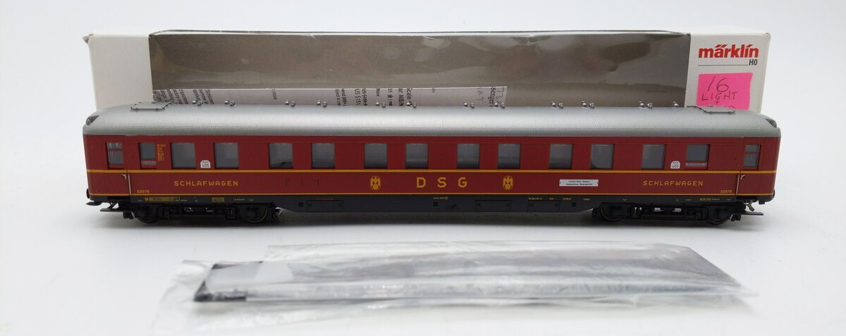 Marklin 43252 HO Scale DSG Passenger Car w/Sound EX/Box
