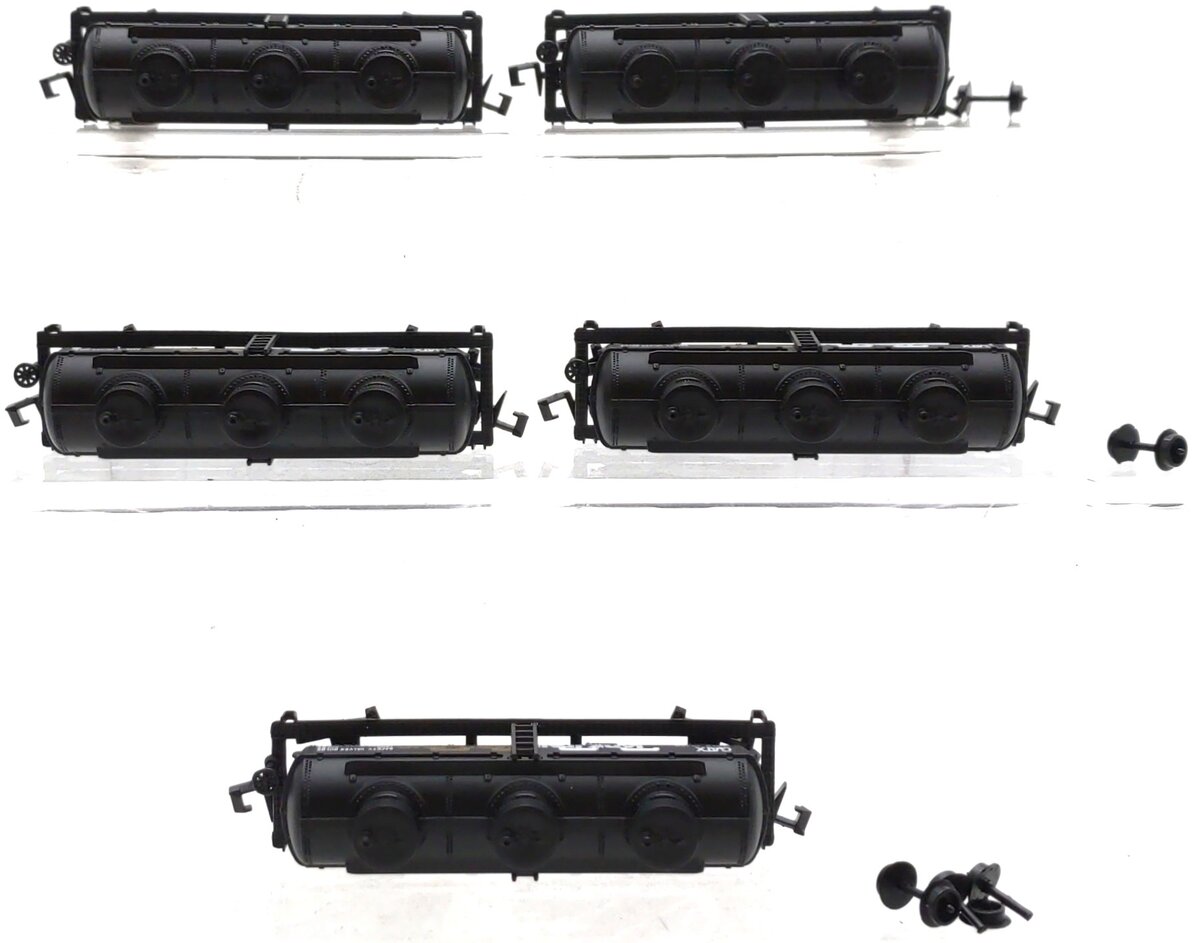 Model Power 3417 N Scale Tank Train 40' Triple Dome Tank Car #10450 (Set of 5) VG/Box