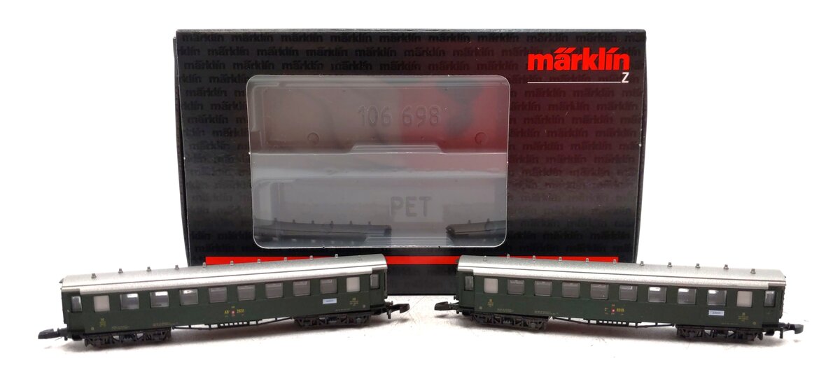 Marklin 87458 Z Scale SBB Era II Passenger Car Set (Set of 2) LN/Box
