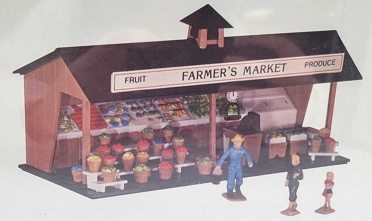 Bachmann O27 Scale Plasticville U.S.A Unpainted Farmer's Market Kit w/Paint Set LN/Box