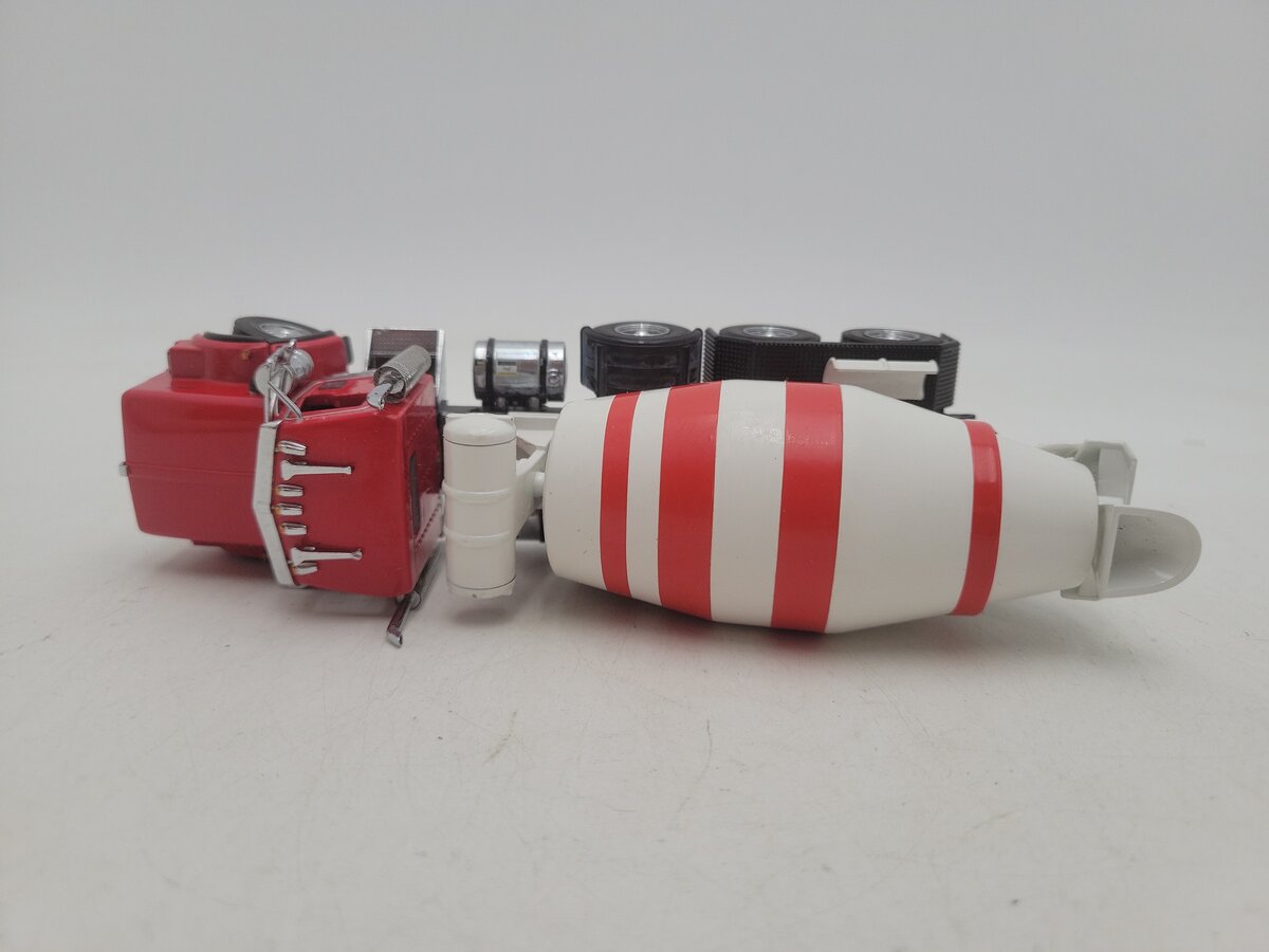 Custom Built 1:50 Scale Kenworth Cab & White/Red Cement Mixer Truck EX