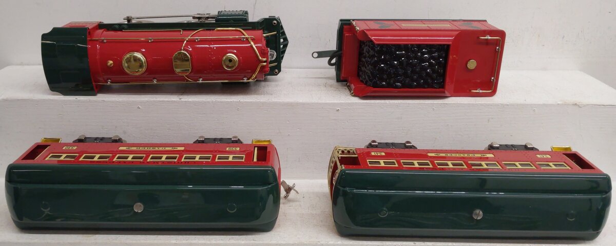 MTH 10-1211-1 Std. Gauge Tinplate No. 384 Steam Passenger Set w/PS2 EX