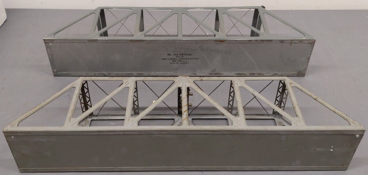Lionel Vintage O Gauge Metal Trestle Bridges: 315 & 316 [2] VG