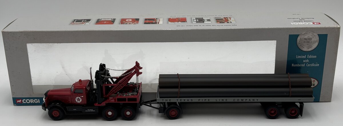 Corgi 55610 1:50 Scale Diecast Diamond T980 Wrecker & Trailer with Pipes LN/Box