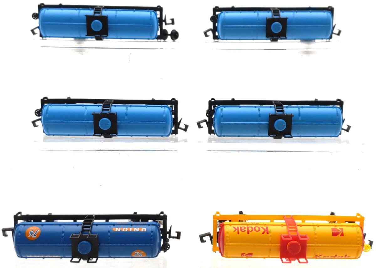 Model Power Assorted N Scale Tank Cars: 3458, 3755, 3751 [6] EX/Box