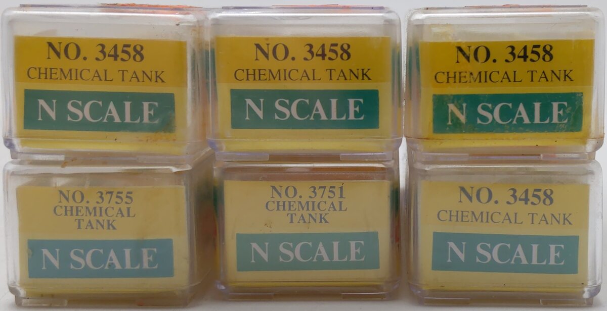 Model Power Assorted N Scale Tank Cars: 3458, 3755, 3751 [6] EX/Box