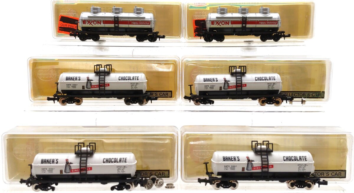 Model Power Assorted N Scale Tank Cars: 3756, 3411 [6] EX/Box