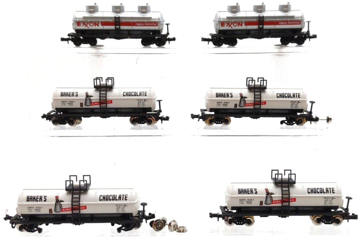 Model Power Assorted N Scale Tank Cars: 3756, 3411 [6] EX/Box
