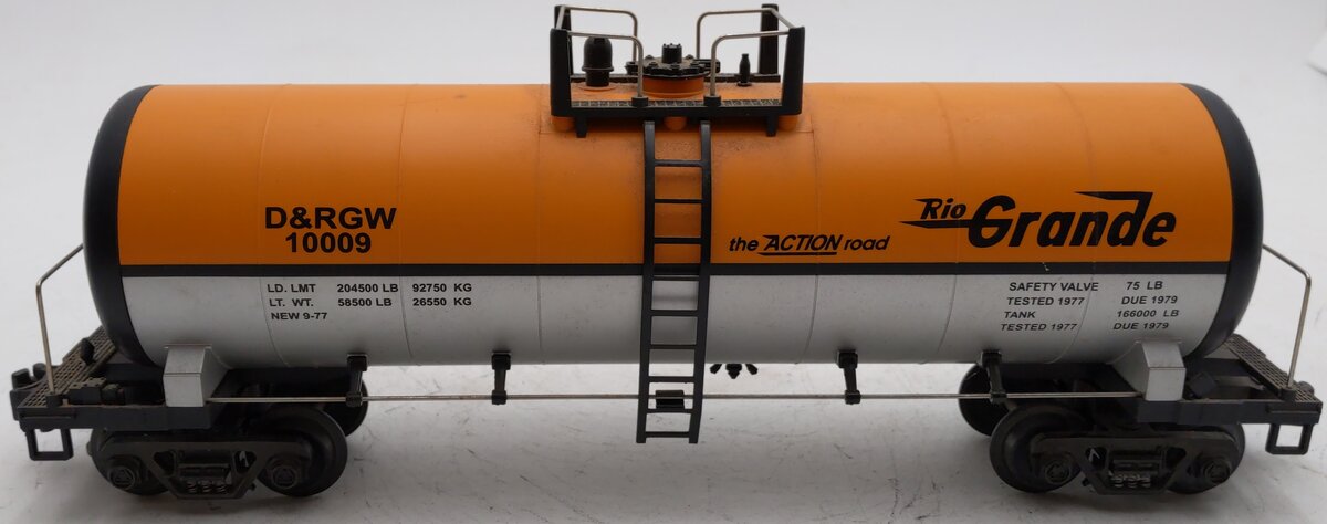 MTH 20-9201 O Gauge Denver & Rio Grande Tank Car #10009 VG/Box