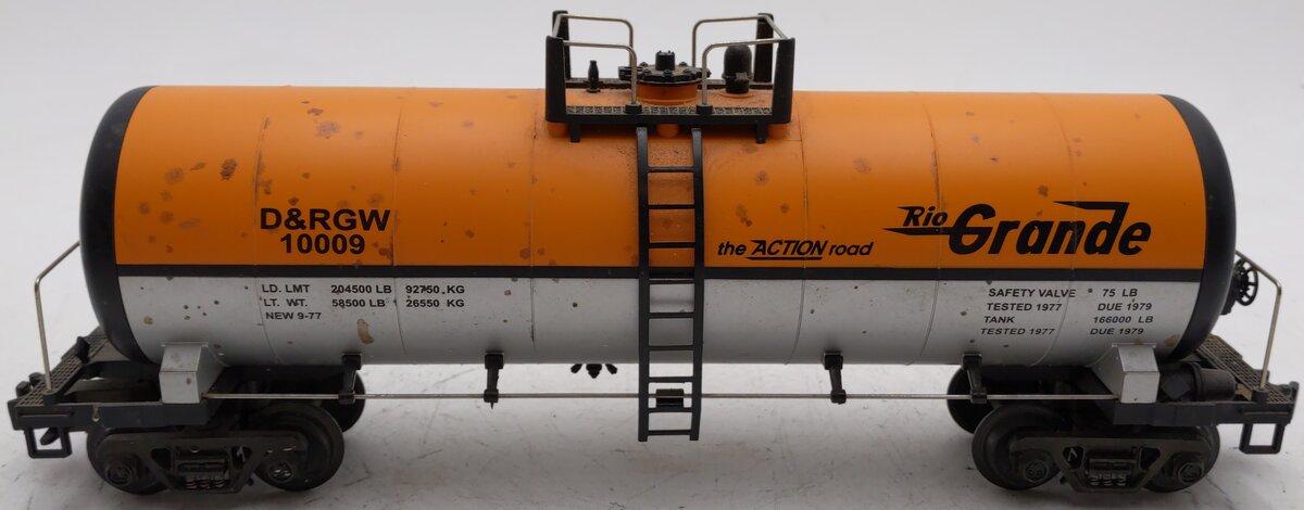 MTH 20-9201 O Gauge Denver & Rio Grande Tank Car #10009 VG/Box