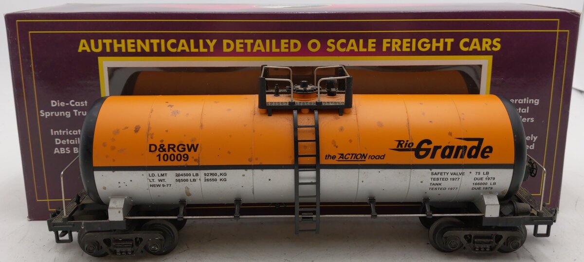 MTH 20-9201 O Gauge Denver & Rio Grande Tank Car #10009 VG/Box