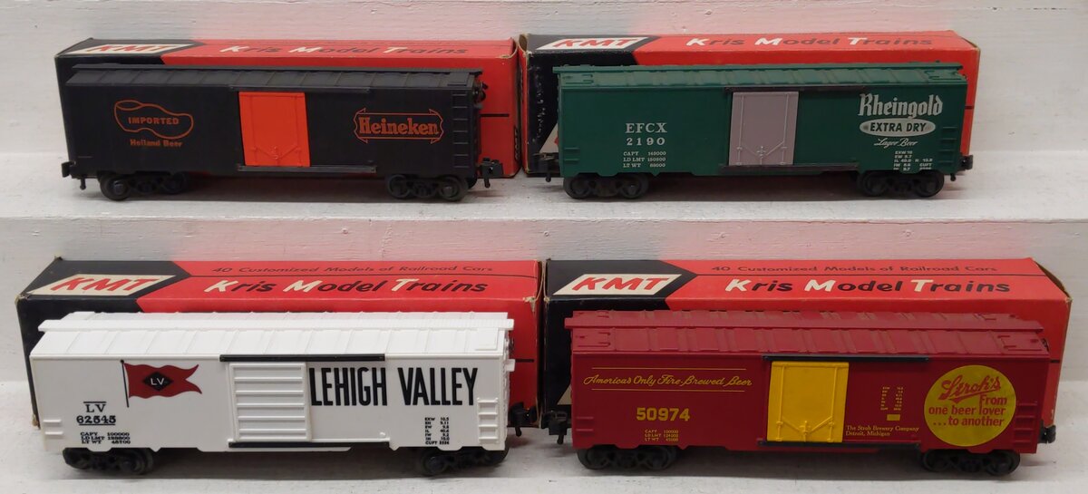KMT O Gauge Assorted Boxcars 7038, 2190, 50974, 62545 [4] VG