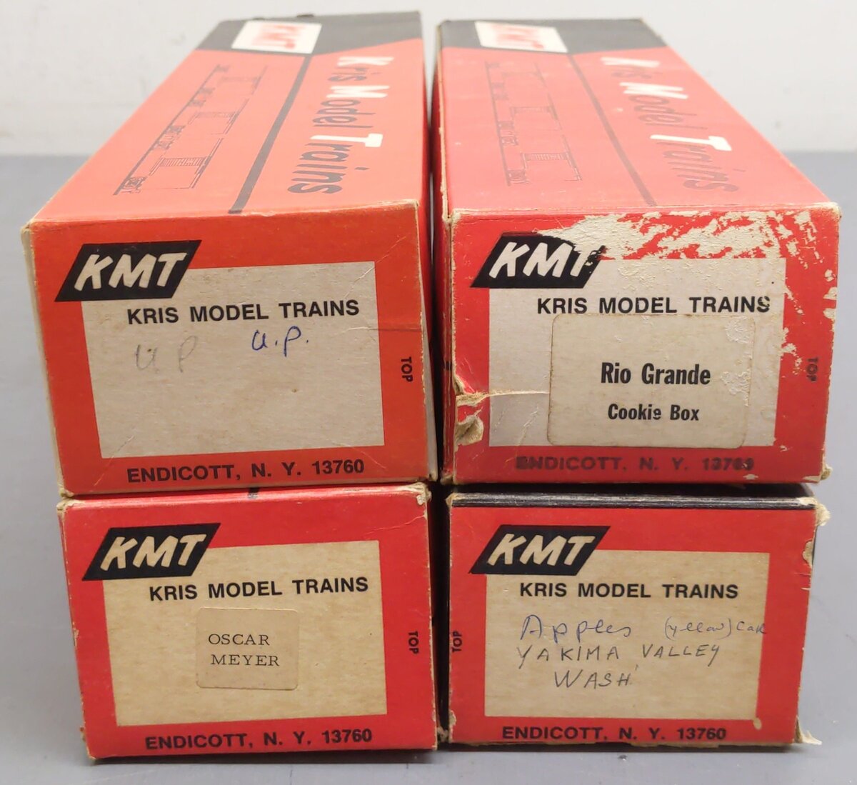 KMT O Gauge Assorted Boxcars 74586, 73684, 105, 4461 [4] VG