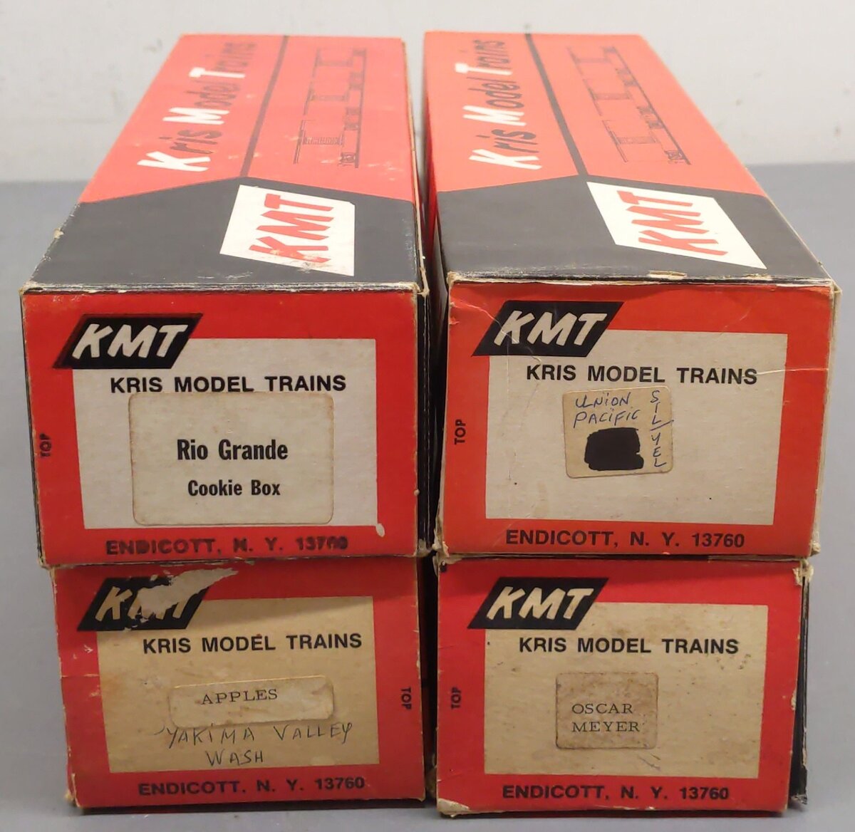 KMT O Gauge Assorted Boxcars 74586, 73684, 105, 4461 [4] VG