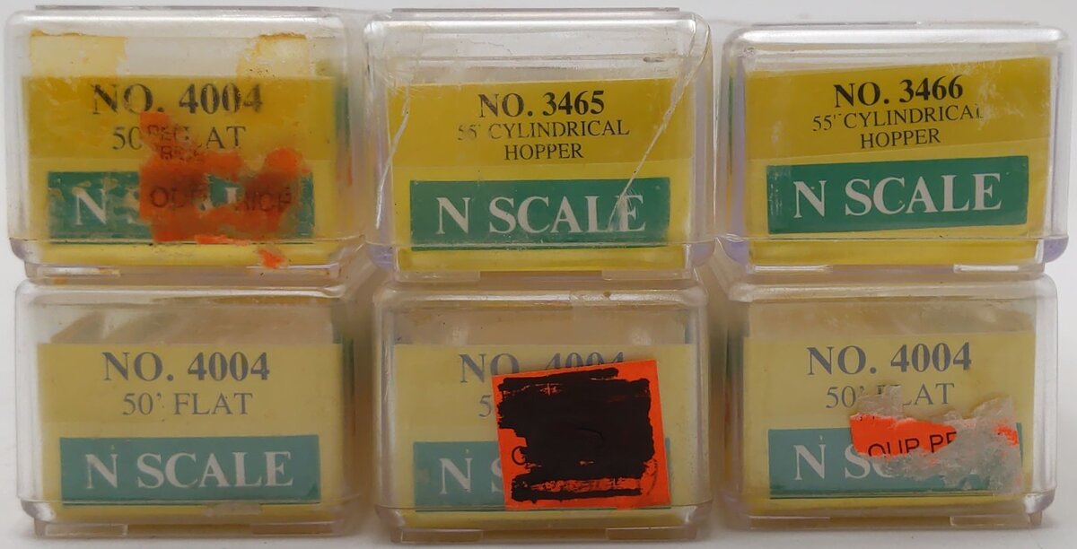 Model Power Assorted N Scale Freight Cars: 3465, 3466, 4004 [6] EX/Box