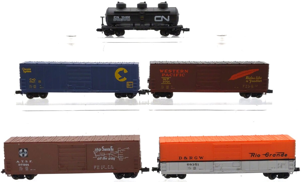 BevBel Assorted N Scale Freight Cars: 10003, 10004, 10006, 10007, 13001 [5] LN/Box
