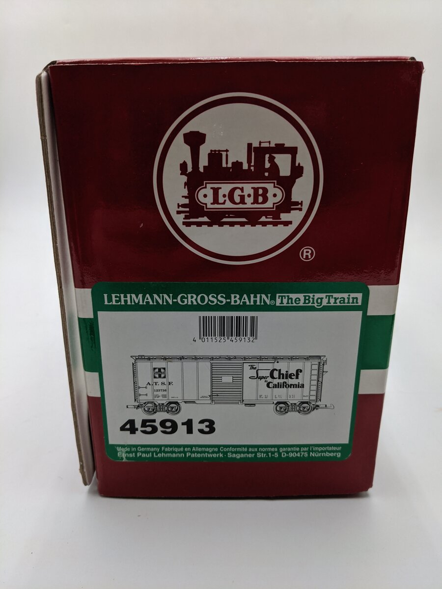 LGB 45913 G Scale Santa Fe Boxcar #123736 EX/Box