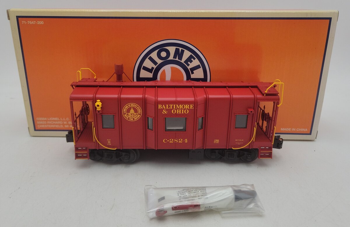 Lionel 6-17664 O Baltimore & Ohio I-12 Illuminated Caboose w/ Smoke #C-2824 LN/Box