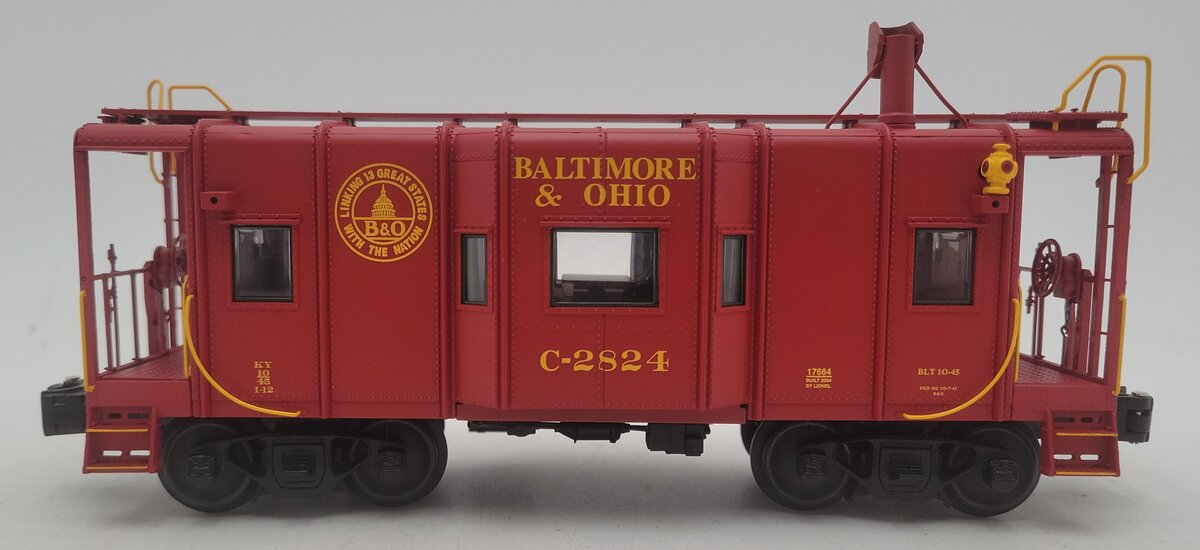 Lionel 6-17664 O Baltimore & Ohio I-12 Illuminated Caboose w/ Smoke #C-2824 LN/Box