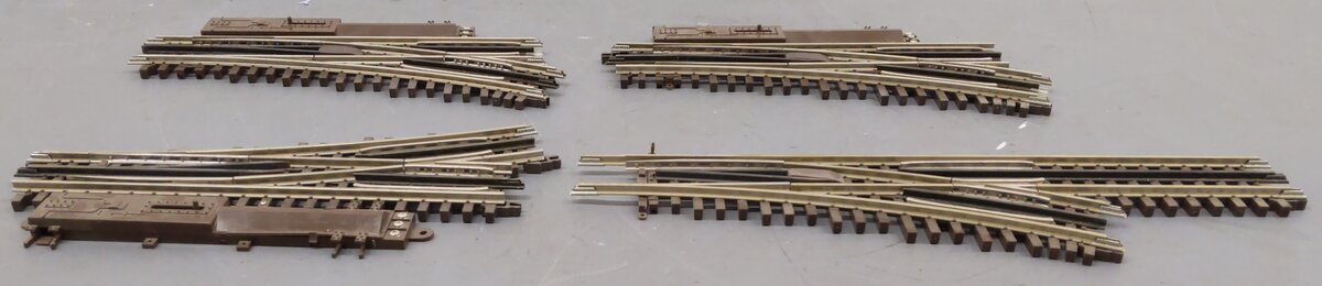 Atlas O O54 Nickel Silver Left & Right Hand Remote Switch Turnouts #6070,6071[4] VG