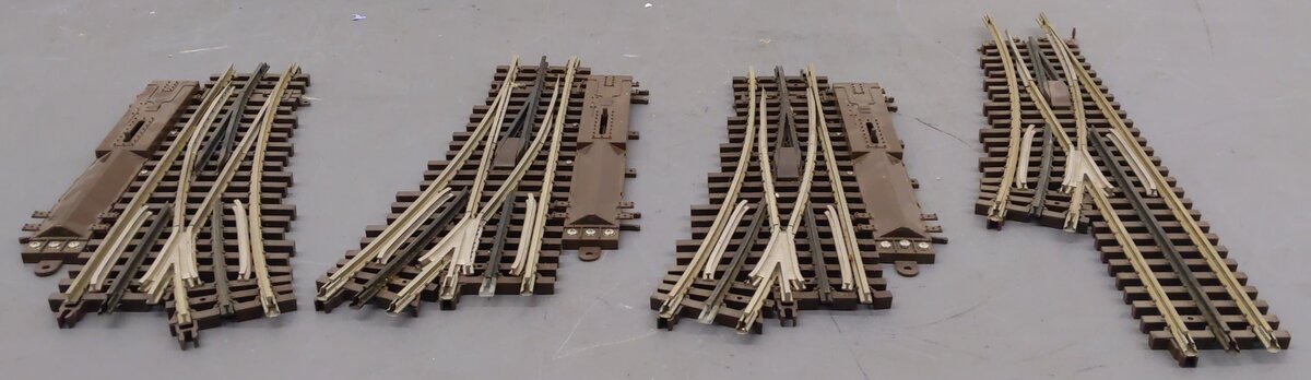 Atlas O O54 Nickel Silver Left & Right Hand Remote Switch Turnouts #6070,6071[4] VG
