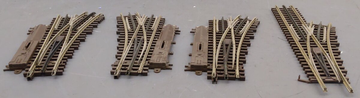 Atlas O O54 Nickel Silver Left & Right Hand Remote Switch Turnouts #6070,6071[4] VG