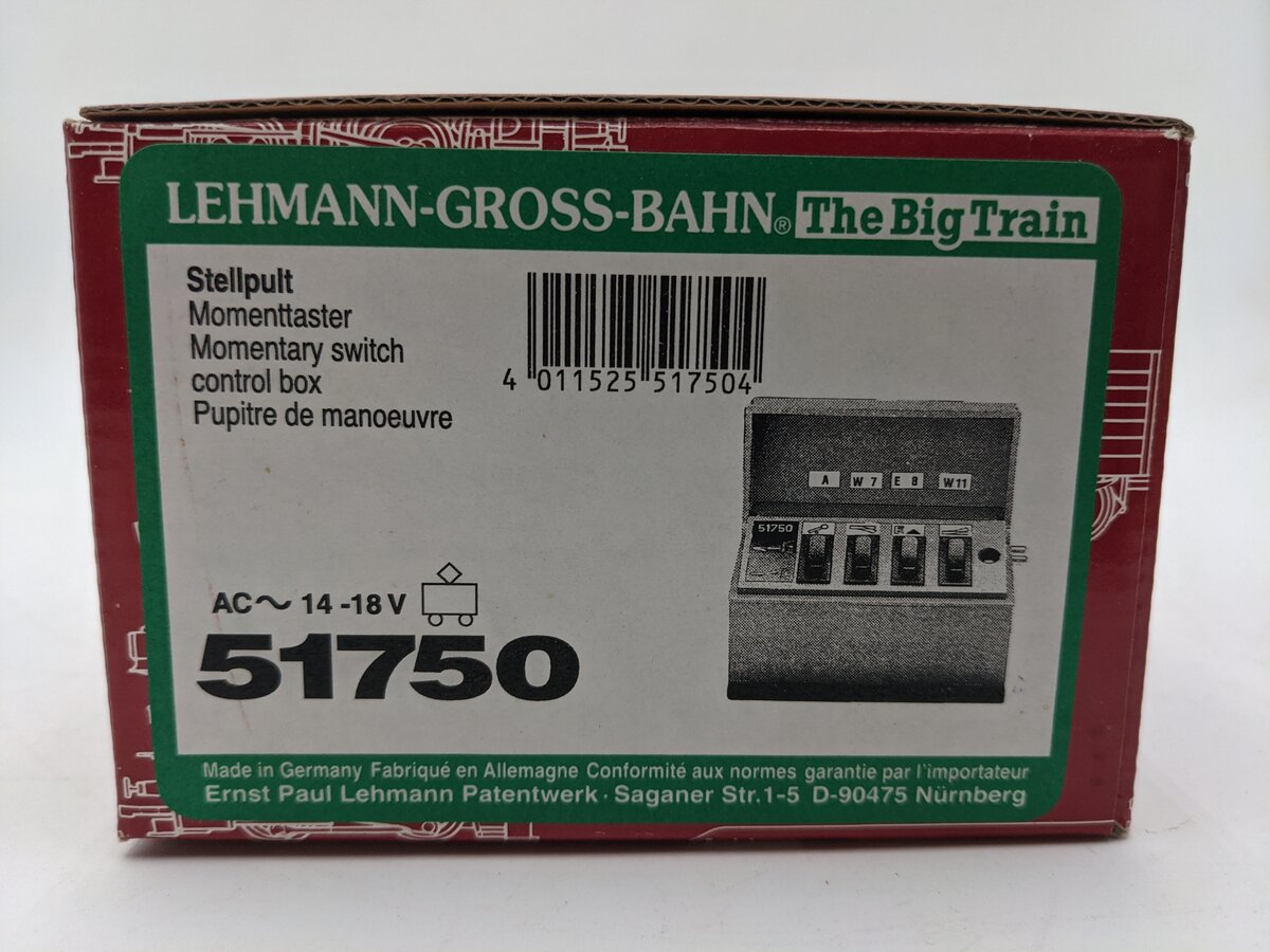 LGB 51750 G Scale Momentary Switch Control Box EX/Box