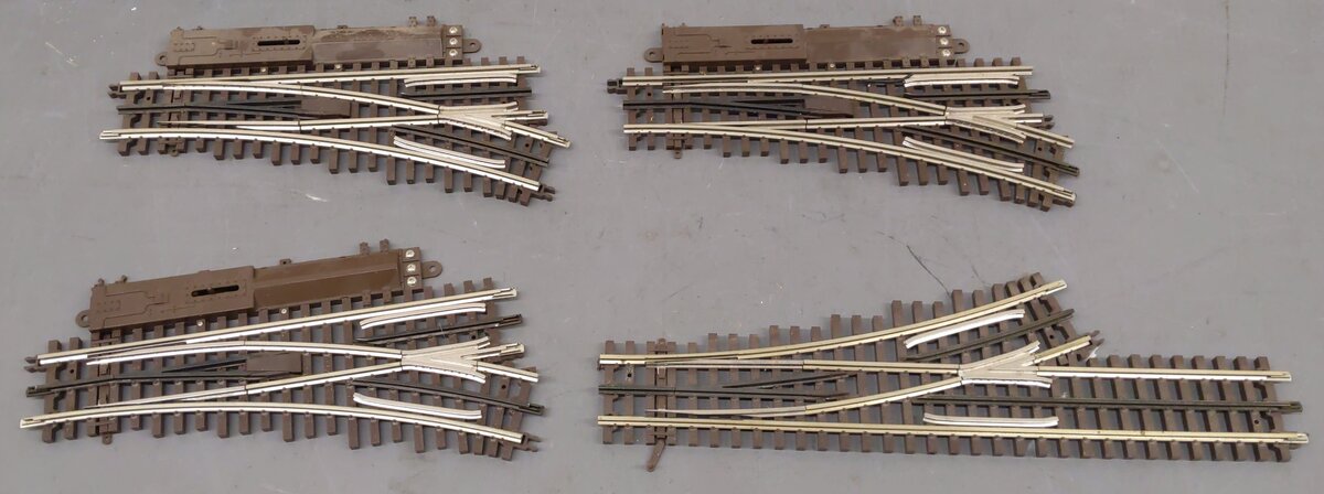 Atlas O O54 Nickel Silver Left & Right Hand Remote Switch Turnouts #6070,6071[4] VG