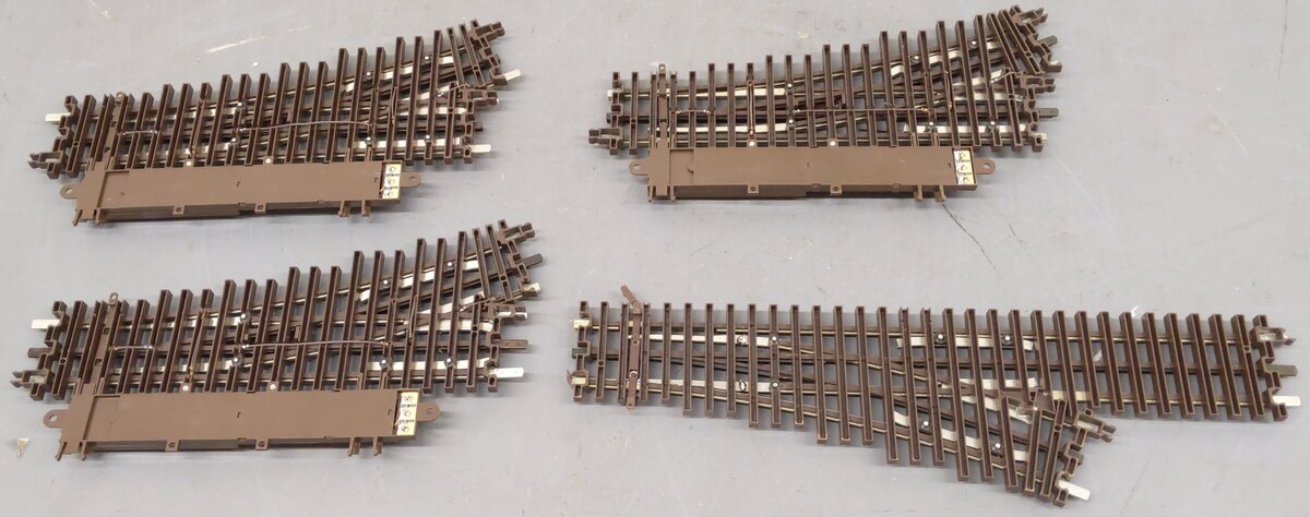 Atlas O O54 Nickel Silver Left & Right Hand Remote Switch Turnouts #6070,6071[4] VG