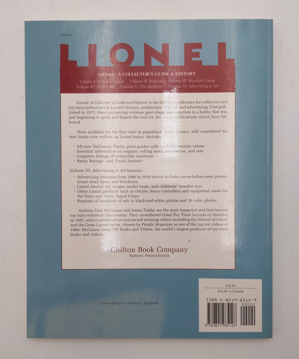 Lionel: A Collector's Guide and History Vol.VI By Tom McComas, James Tuohy EX