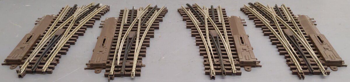 Atlas O Gauge 054 Nickle Silver Left & Right Hand Switch Turnouts #6070,6071 [4] VG