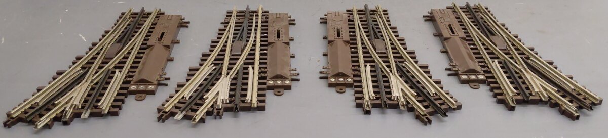 Atlas O Gauge 054 Nickle Silver Left & Right Hand Switch Turnouts #6070,6071 [4] VG