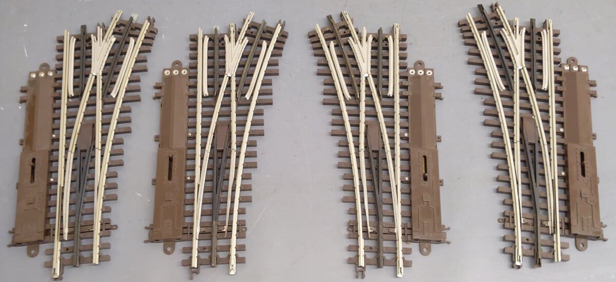 Atlas O Gauge 054 Nickle Silver Left & Right Hand Switch Turnouts #6070,6071 [4] VG