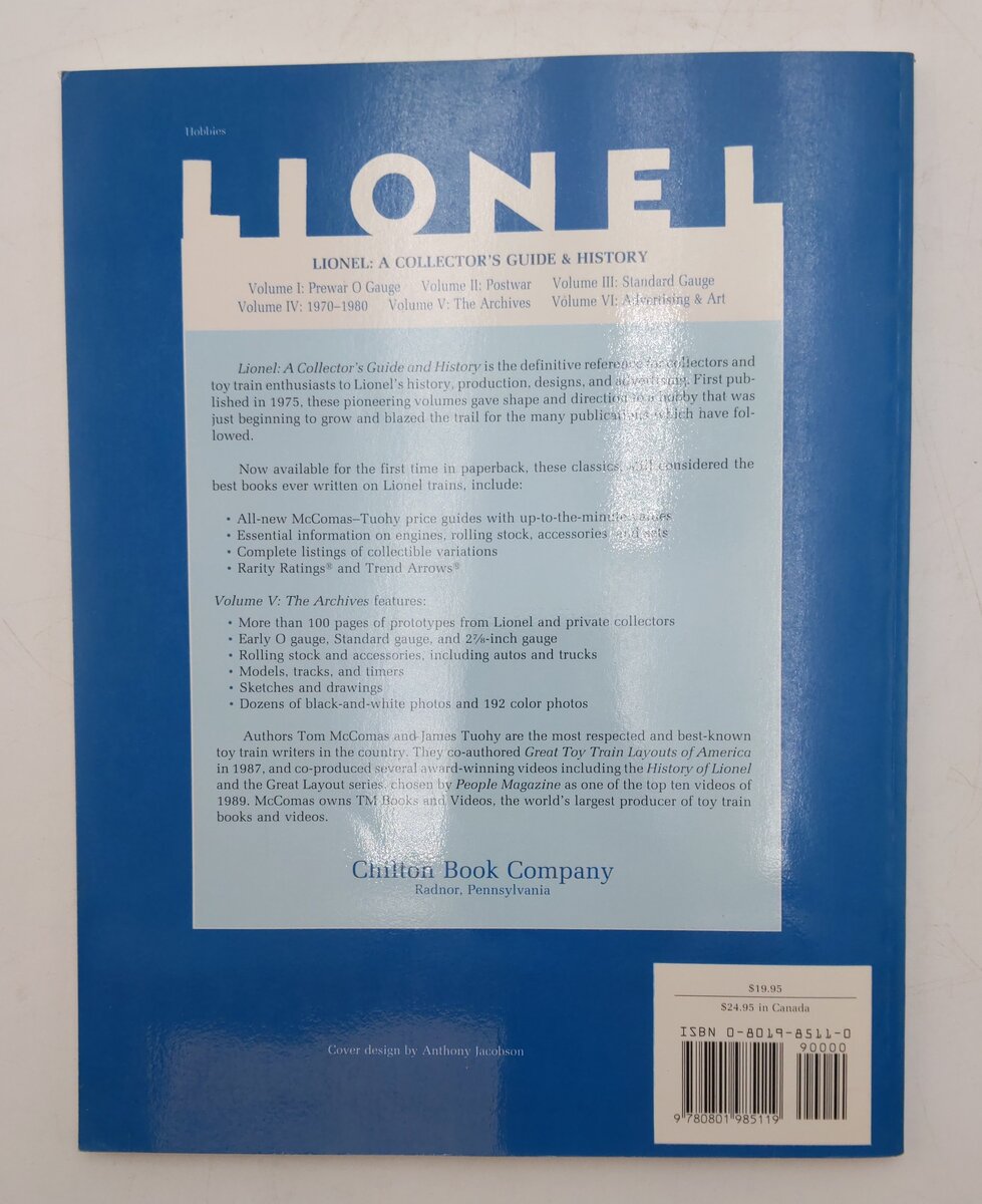 Lionel: A Collector's Guide and History By Tom McComas, James Tuohy EX