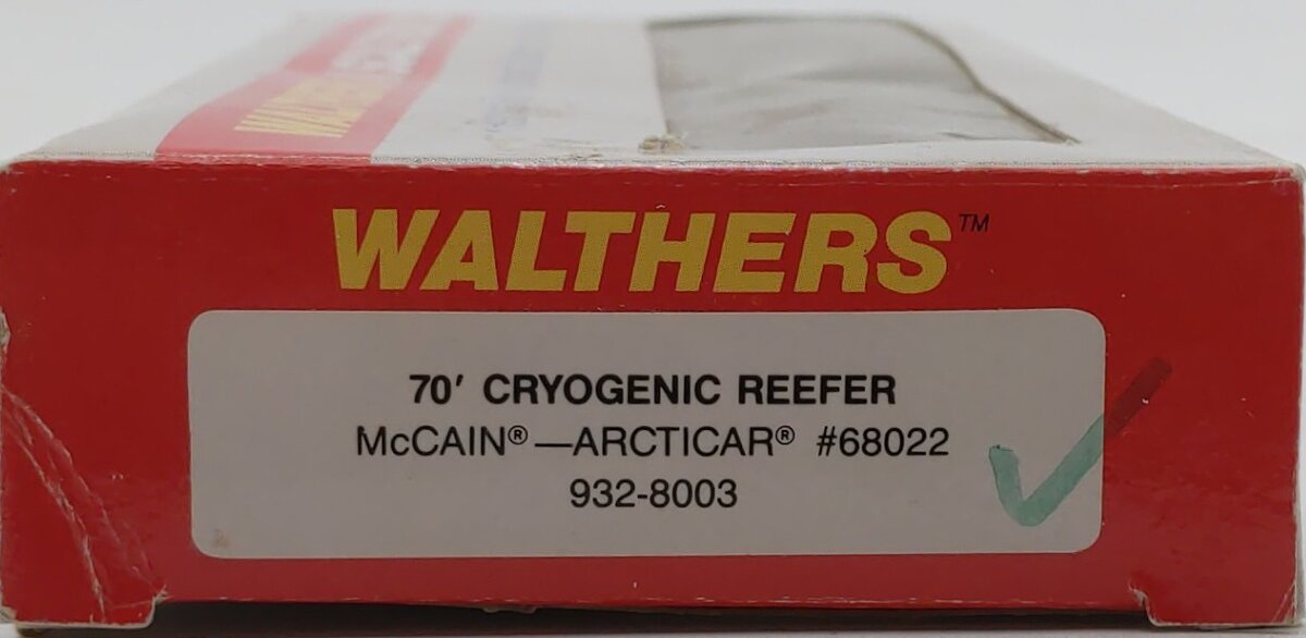 Walthers 932-8003 N Scale McCain Arcticar 70' Cryogenic Reefer #68022 EX/Box